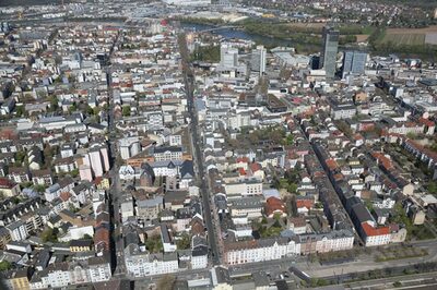 Luftbild der Offenbacher Innenstadt