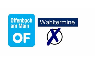 Signet mit dem Logo der Stadt Offenbach und dem Hinweis "Wahltermine"