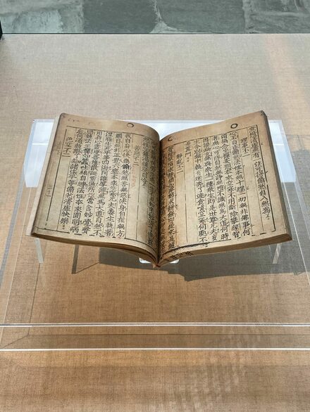 Ein aufgeschlagenes Buch mit asiatischer Schrift