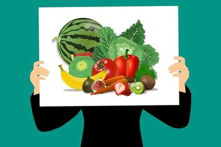 Obst und Gemüse auf einem Plakat