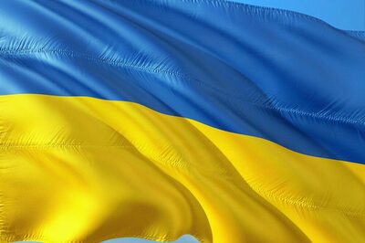 Ukrainische Flagge in blau-gelb
