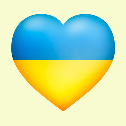 Herz mit Flagge der Ukraine