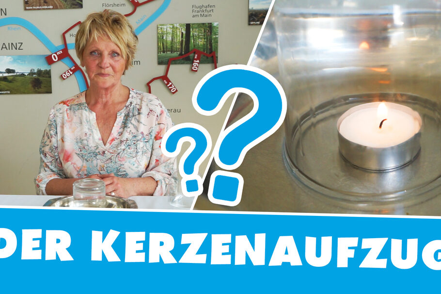 Wetterparkführerin Susy Bütof zeigt das Kerzen-Experiment