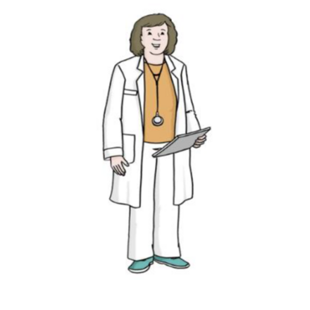 Zeichnung einer Ärztin