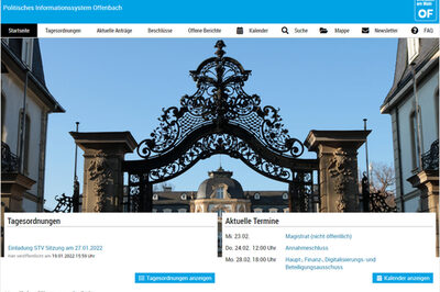 Das Bild zeigt das Tor des Büsingpalais als Startseite des PIO