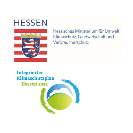 Logos des Hessischen Umweltministeriums und des Klimaschutzplan Hessen