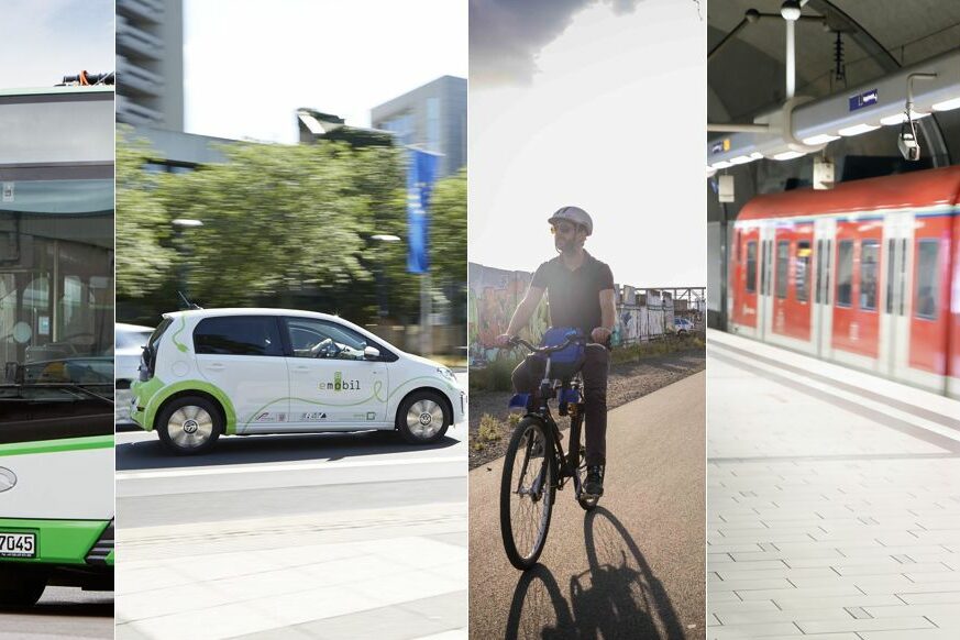 Bus, Auto, fahrrad oder S-Bahn