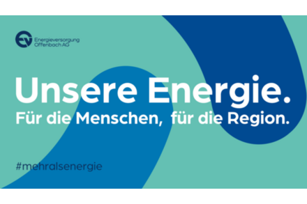 Grafik mit Schriftzug "Unsere Energie. Für die Menschen, für die Region."