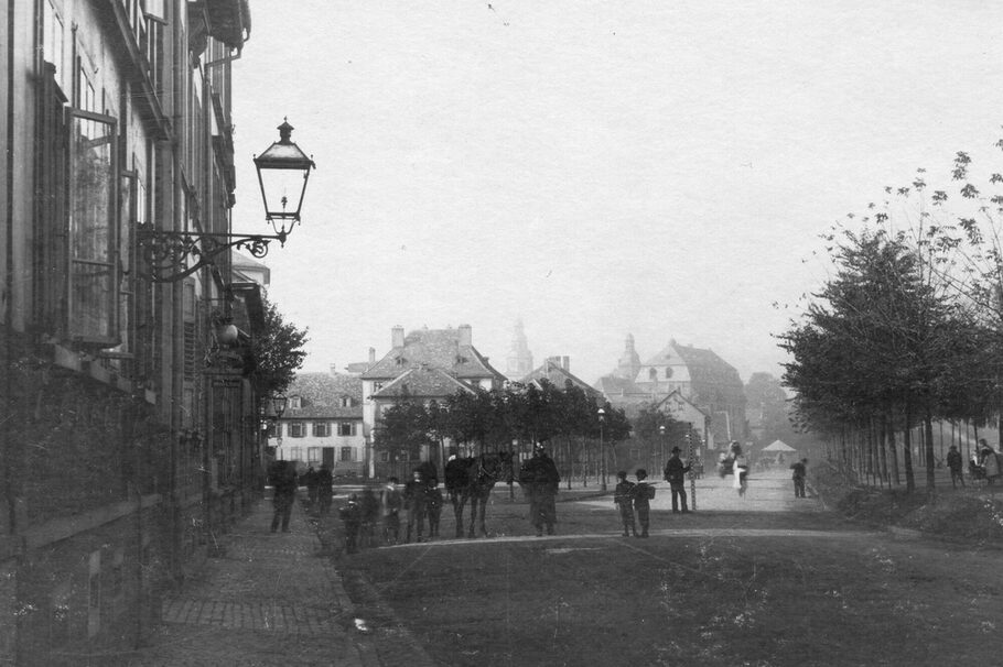 Straßenbeleuchtung Mainstraße um 1901