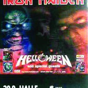 Plakat zum Konzert von Iron Maiden im Jahr 1998