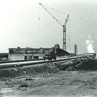 Bau des Kaiserleikreisels in den sechziger Jahren - Blick nach Norden.