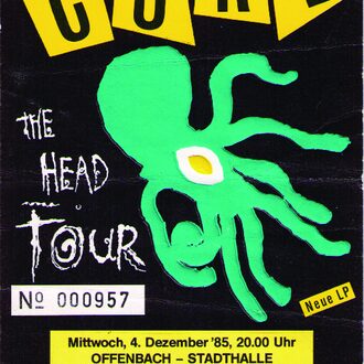 Plakat zum Konzert von The Cure im Dezember 1985