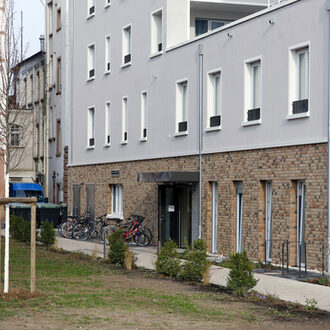 Eingang zur Kita auf dem ehemaligen MAN-Areal im Senefelder-Quartier