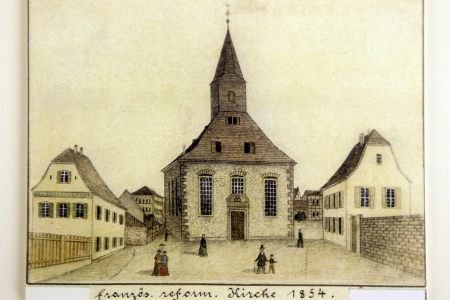 Ansicht der Französisch-reformierten Kirche 1854