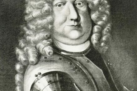 Schwarz-weiß Gemälde des Grafen von Isenburg