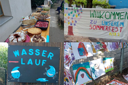 Beim Sommerfest der Kita Neusalzer Straße (02) gab es Spiel- Bastel- und Malaktionen. Es war ein sehr gut besuchtes Fest, bei tollem Sonnenwetter.