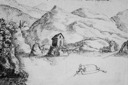 Auf dem Luzerner See, Zeichnung von Franz Wilhelm von la Roche