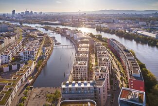 Luftbild des Offenbacher Hafen