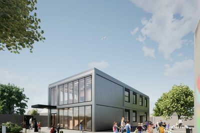 Visualisierung des neuen Baus der Humboldtschule.