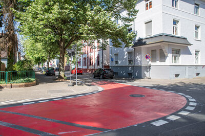 Fahrradstraße in Bürgel, Ende Mai 2020