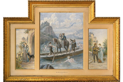 Gemälde von Leopold Bode, "Wer das Glück hat, führt die Braut heim"