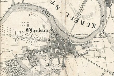 Stadtplan 1832 Offenbach am Main