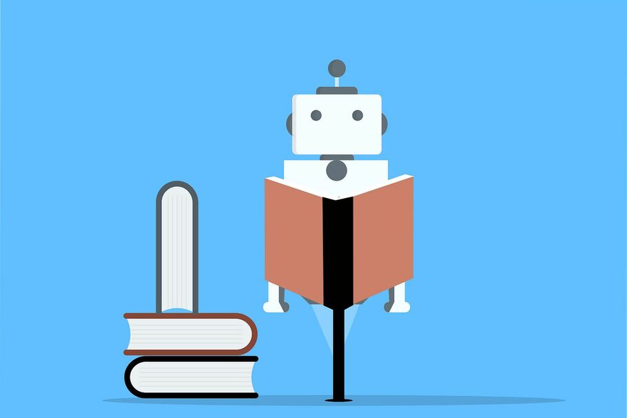 Roboter mit Büchern