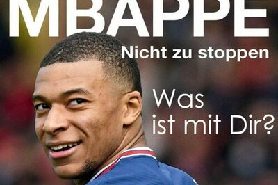Ein Foto des Fußballers Mbappé mit der Aufschrift "Nicht zu stoppen. Was ist mit Dir?"