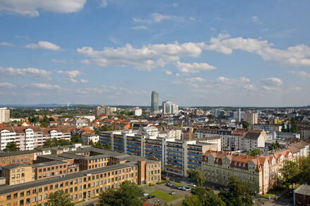 Das Panorama der Stadt Offenbach.